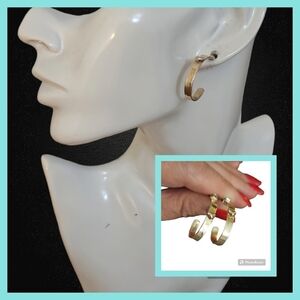 ATI Dainty Sterling Silver 925 Mexico Heart Hoop Post Earrings